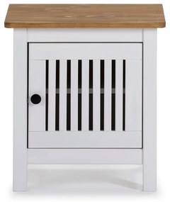 Biely drevený nočný stolík Marckeric Bruna
