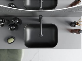 Mexen Rita, umývadlo na dosku 45x32x14 cm, čierna matná-strieborný vzor, 21084572