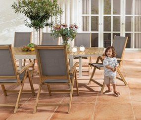 Záhradné kreslo s výpletom Textilene a vysokým nastaviteľným operadlom