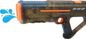 LEAN Toys Elektrická vodná pištoľ na batérie Transparentná čierna 55 cm
