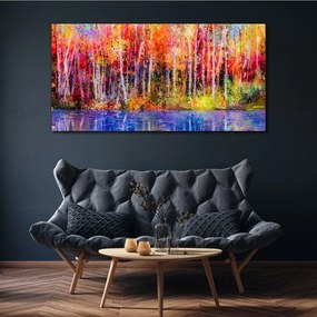 Obraz Canvas Farebné stromy maľovanie