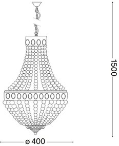 Ideal Lux - Luster na reťazi MONET 5xE14/40W/230V pr. 40 cm konope/biela