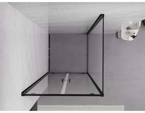 Mexen Exo, sprchovací kút s krídlovými dverami 100 x 100 cm, 6mm číre sklo, čierny profil, 8182-100-100-70-00