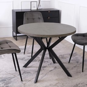 PROXIMA.store - Okrúhly rozkladací stôl LUGO FARBA: betón, FARBA NÔH: čierna