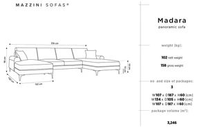 Šesťmiestna pohovka Panoramic Madara 334 × 182 × 90 cm