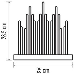 LED Vianočný svietnik 19xLED/3xAA šedá