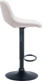 Barová stolička Camden - látka, čierny rám - Krémová