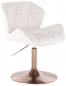 LuxuryForm DESIGN Stolička MILANO na zlatom tanieri - biela