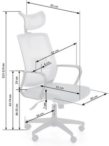 Kancelárska ergonomická stolička ARSEN šedá
