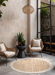 Koberec Ted Baker Haringey Bounds naturálny / biely kruh