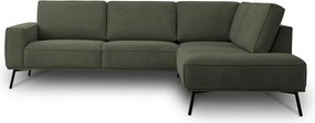 Tmavozelená ženilková rohová pohovka (pravý roh/do L) Amsterdam – Scandic