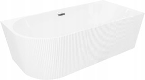 Mexen Silo Rohová Pravá Vaňa 150x75cm Biela Gun Metal Prepad