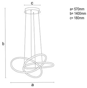 LED stmievateľný luster na lanku LED/95 W/230 V 3000–6500 K, priemer 57 cm + diaľkové ovládanie