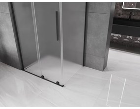 Mexen Velar L, sprchový kút s posuvnými dverami 100 x 120 cm, 8mm sklo námraza, čierna matná, 871-100-120-33-70