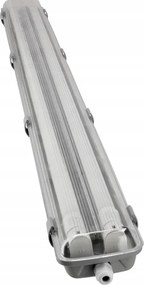 Hermetické svietidlo 120cm lampa + 2x LED trubice vodotesné 6000k studená teplota