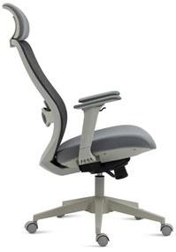 Kancelárska ergonomická stolička BULMA — sieť/látka, sivá