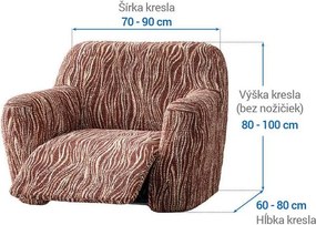 Bielastické poťahy UNIVERSO NOVÉ žíhané hnedé relaxačné kreslo (š. 70 - 90 cm)