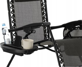 CH Záhradné skladacie relaxačné kreslo Zero II – čierna