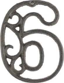 Domové číslo 6, hnedá liatina%