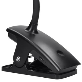 Solight WO3001-B-LED Stm. flexib. lampa s klipom LED/2W/5V 3000/4000/6500K čierna