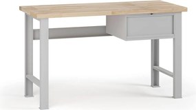 Dielenský pracovný stôl G7, buková škárovka, 1500 x 800 x 840 mm, 1x kontajner, 1 zásuvka, sivá