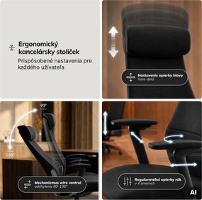 Kreslo kancelárske čalúnené riaditeľské čierne: COMMAND