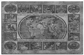Obraz na plátne - Starodávna mapa sveta 1100QA (90x60 cm  )