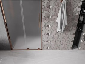 Mexen Velar L, posuvné sprchové dvere do otvoru 100 cm, 8mm sklo námraza, ružové zlato, 871-100-003-31-60