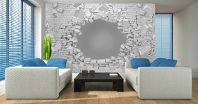 Fototapeta - 3D explózie tehlové múry (254x184 cm)