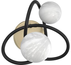 Zuma Line MB4922-2-EBGN - Nástenné svietidlo NISYRO 2xG9/3,5W/230V čierna