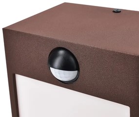 Brilagi-LED Vonkajšie nástenné svietidlo so senzorom TERNI LED/12W/230V hnedé IP44