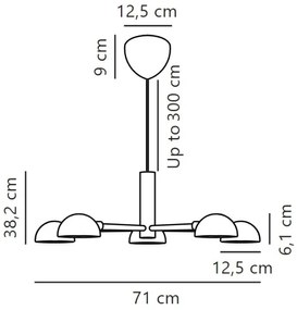 DFTP by Nordlux - Luster na lanku NOMI 5xE14/8W/230V čierna