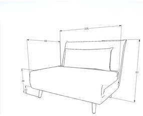 Sivé rozkladacie kreslo SPIKE