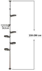 Teleskopický stojan na kvety, sivý