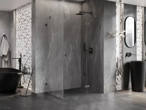 Mexen Lunar, pravostranný výklopný sprchový kút 70 x 90 cm, 8mm číre sklo, brúsený grafit profil, 834-070-090-66-00-P