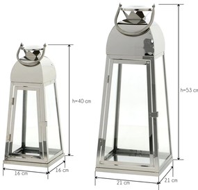 Dekorstudio Sada strieborných lampášov GLAMOUR 40cm,53cm