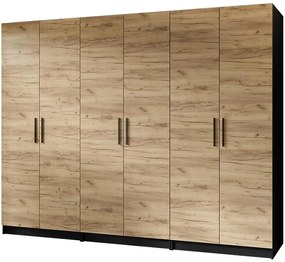 Skriňa X3 Gold 2d Čierna/Dub Craft Zlatý