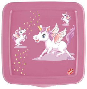 Ružový detský desiatový box Unicorn – Snips