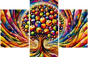 Obraz – Farebný strom s jablkami (90x60 cm)