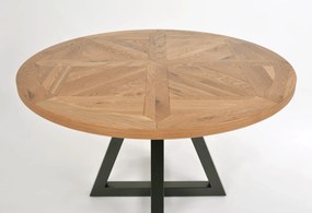 Jedálenský stôl Indus 125 cm z masívu dub prírodný/grafit