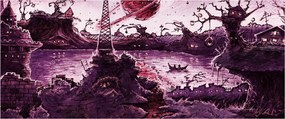 Obraz - Očarovaná dedina (120x50 cm)
