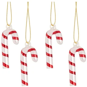 Sklenené vianočné ozdoby v súprave 4 ks Candy Cane – Sass &amp; Belle
