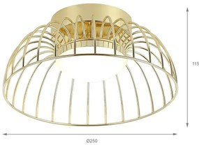 LED stropné svietidlo BETSY LED/12W/230V pr. 25 cm zlaté