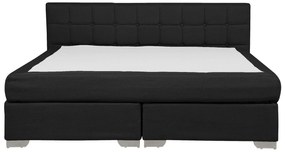 Čalúnená posteľ 180 x 200 cm čierna ADMIRAL Beliani