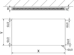Mexen, Mexen Flat CVF11 panelový radiátor 500 x 1300 mm, spodné pripojenie, 887 W, biely - W611F-050-130-00