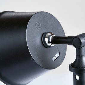 Čierna LED stolová lampa s kovovým tienidlom (výška 34 cm) Voet – Fischer &amp; Honsel