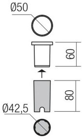 Redo 90044 - LED Vonkajšie zápustné svietidlo INCAS LED/2,3W/230V IP65