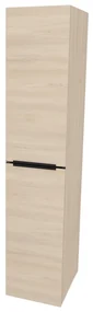 Mereo, Mereo Mailo, kúpeľňová skrinka vysoká 170 cm, čierne madlo, Multidecor, Javor Hard šampanský, MER-CN594LPBJHS2