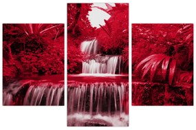 Obraz - Indonézske vodopády v červenej (90x60 cm)