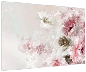 Obraz - Maľba ružových kvetov (90x60 cm)